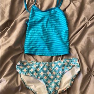 Girls multi pattern tankini set